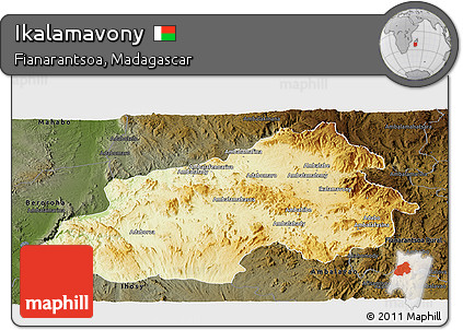 Physical Panoramic Map of Ikalamavony, darken