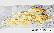 Physical Panoramic Map of Ikalamavony, lighten, desaturated