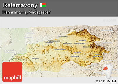 Physical Panoramic Map of Ikalamavony, lighten