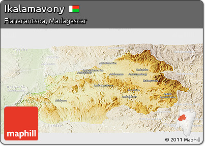 Physical Panoramic Map of Ikalamavony, lighten