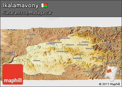 Physical Panoramic Map of Ikalamavony, satellite outside