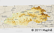 Physical Panoramic Map of Ikalamavony, shaded relief outside
