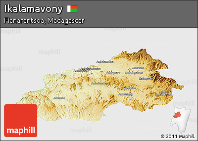 Physical Panoramic Map of Ikalamavony, single color outside