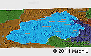 Political Panoramic Map of Ikalamavony, darken