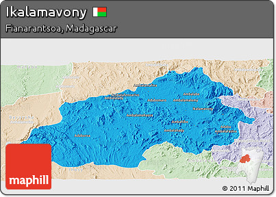 Political Panoramic Map of Ikalamavony, lighten
