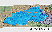 Political Panoramic Map of Ikalamavony, semi-desaturated