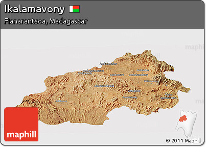 Satellite Panoramic Map of Ikalamavony, cropped outside