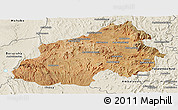 Satellite Panoramic Map of Ikalamavony, shaded relief outside