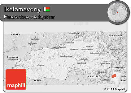 Silver Style Panoramic Map of Ikalamavony