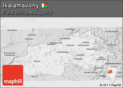 Silver Style Panoramic Map of Ikalamavony