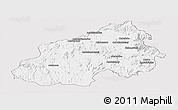 Silver Style Panoramic Map of Ikalamavony, single color outside