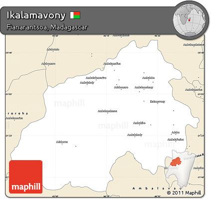 Classic Style Simple Map of Ikalamavony