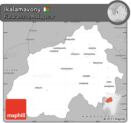 Gray Simple Map of Ikalamavony