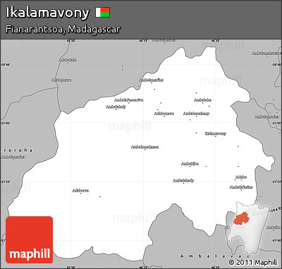 Gray Simple Map of Ikalamavony