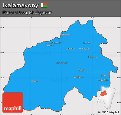 Political Simple Map of Ikalamavony, cropped outside