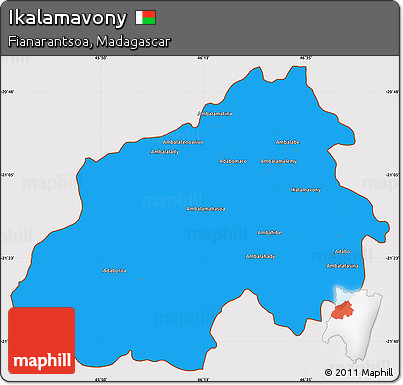 Political Simple Map of Ikalamavony, cropped outside