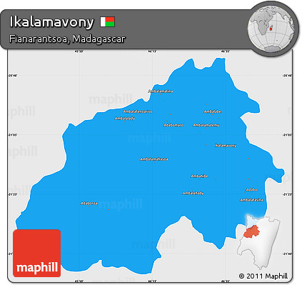 Political Simple Map of Ikalamavony, single color outside