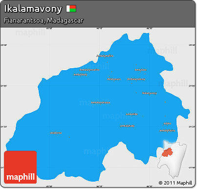 Political Simple Map of Ikalamavony, single color outside