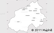 Silver Style Simple Map of Ikalamavony, cropped outside