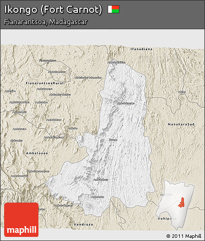 Classic Style 3D Map of Ikongo (Fort Carnot)