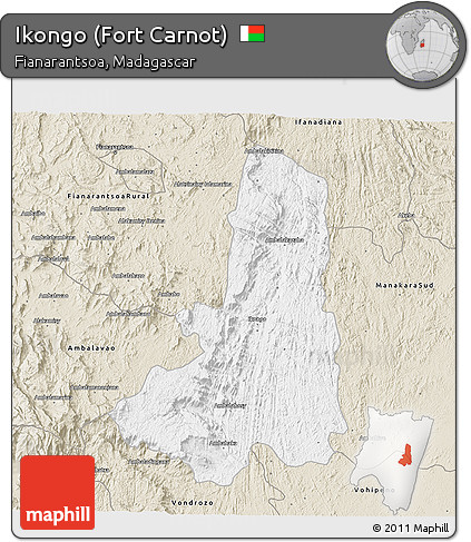 Classic Style 3D Map of Ikongo (Fort Carnot)