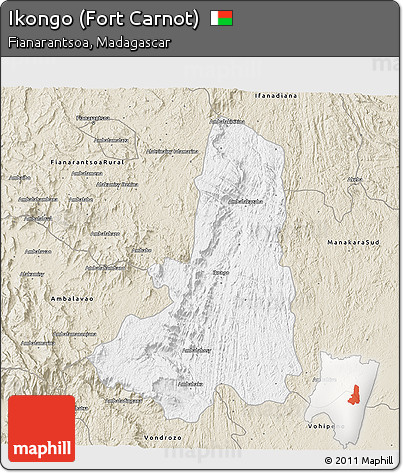 Classic Style 3D Map of Ikongo (Fort Carnot)