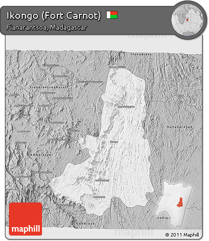 Gray 3D Map of Ikongo (Fort Carnot)