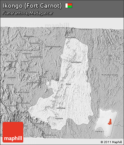 Gray 3D Map of Ikongo (Fort Carnot)