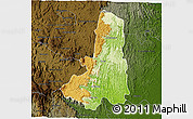 Physical 3D Map of Ikongo (Fort Carnot), darken