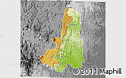 Physical 3D Map of Ikongo (Fort Carnot), desaturated