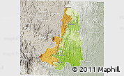 Physical 3D Map of Ikongo (Fort Carnot), lighten, semi-desaturated