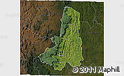 Satellite 3D Map of Ikongo (Fort Carnot), darken
