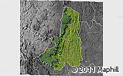 Satellite 3D Map of Ikongo (Fort Carnot), desaturated