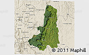 Satellite 3D Map of Ikongo (Fort Carnot), shaded relief outside