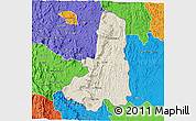 Shaded Relief 3D Map of Ikongo (Fort Carnot), political outside