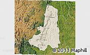 Shaded Relief 3D Map of Ikongo (Fort Carnot), satellite outside