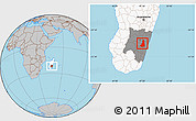 Gray Location Map of Ikongo (Fort Carnot), highlighted country, highlighted parent region