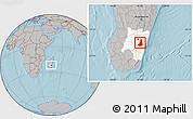 Gray Location Map of Ikongo (Fort Carnot), highlighted parent region, hill shading