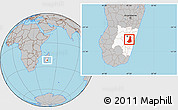 Gray Location Map of Ikongo (Fort Carnot), highlighted parent region
