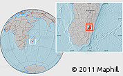 Gray Location Map of Ikongo (Fort Carnot), hill shading