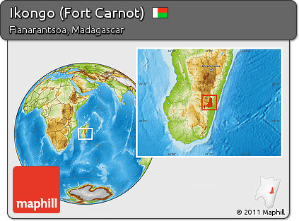Physical Location Map of Ikongo (Fort Carnot)