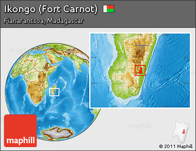 Physical Location Map of Ikongo (Fort Carnot)