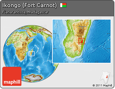 Physical Location Map of Ikongo (Fort Carnot)