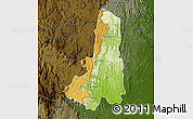 Physical Map of Ikongo (Fort Carnot), darken