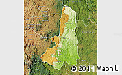 Physical Map of Ikongo (Fort Carnot), satellite outside