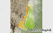 Physical Map of Ikongo (Fort Carnot), semi-desaturated