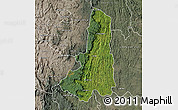Satellite Map of Ikongo (Fort Carnot), semi-desaturated