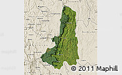 Satellite Map of Ikongo (Fort Carnot), shaded relief outside