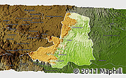 Physical Panoramic Map of Ikongo (Fort Carnot), darken