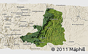 Satellite Panoramic Map of Ikongo (Fort Carnot), shaded relief outside